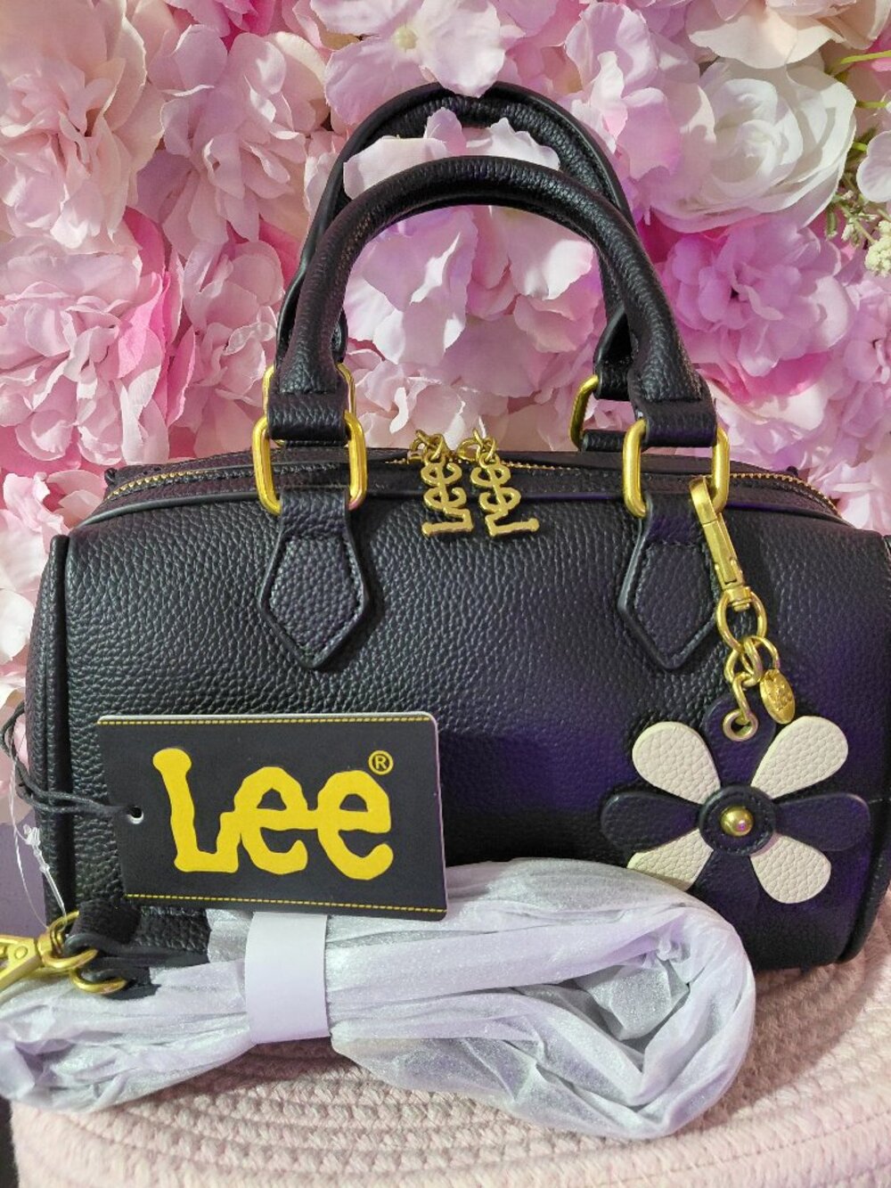Lee Small Barrel Bag with Top Handle and Detachable Shoulder Strap